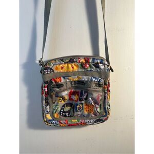 Lesportsac‎ 2 Zipper shoulder bag 8x8.5" multi-color